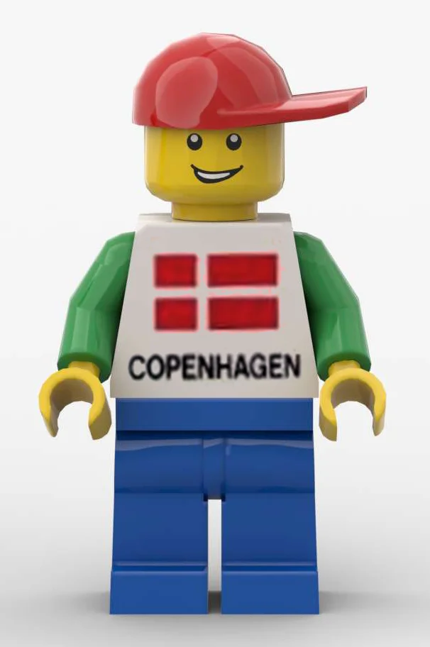 Man with ‘Copenhagen’ and Flag on Shirt