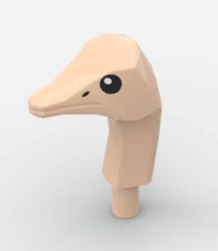 Ostrich Head with Black Eyes Pattern